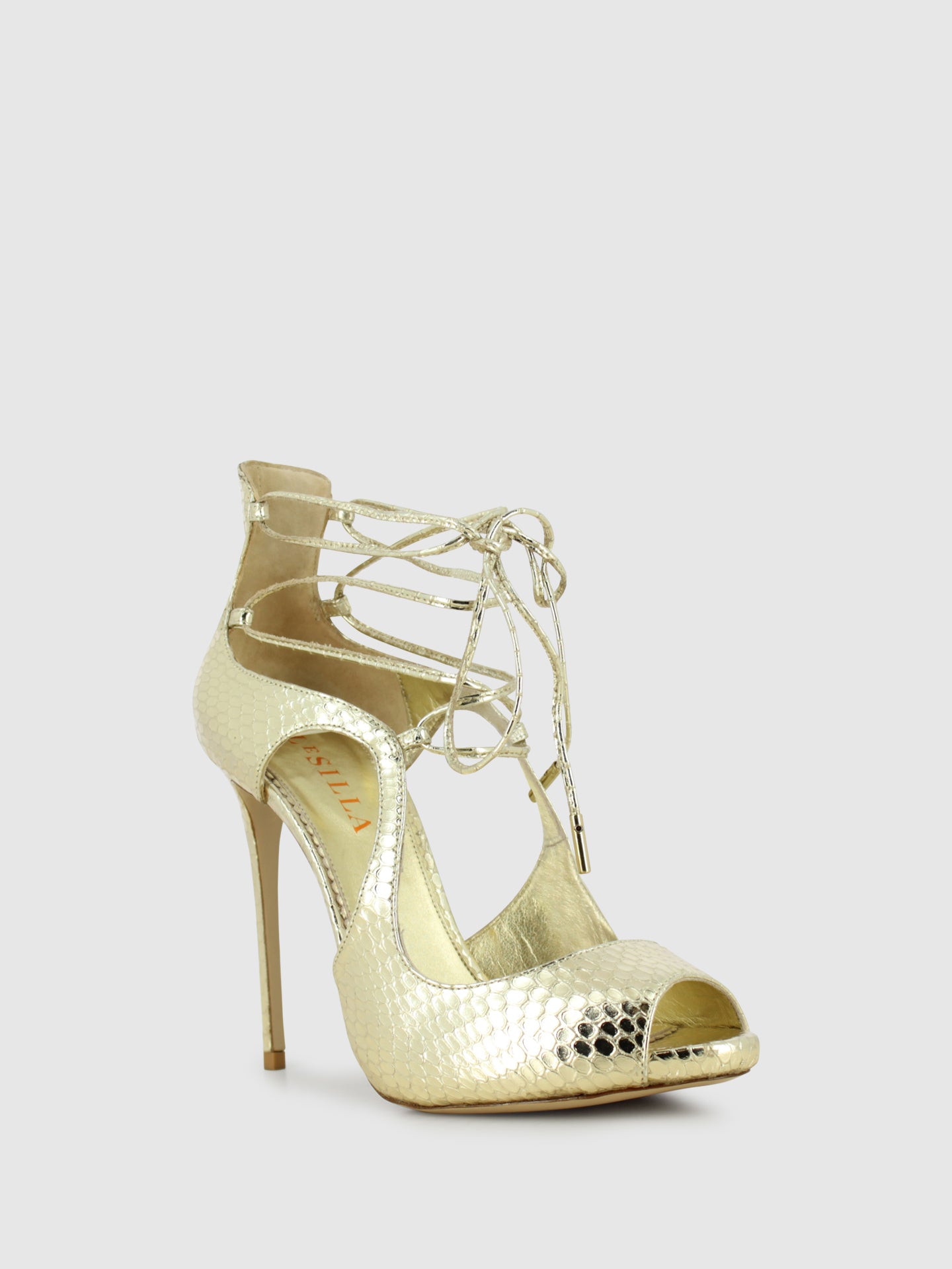 Le Silla Gold Ankle Strap Sandals