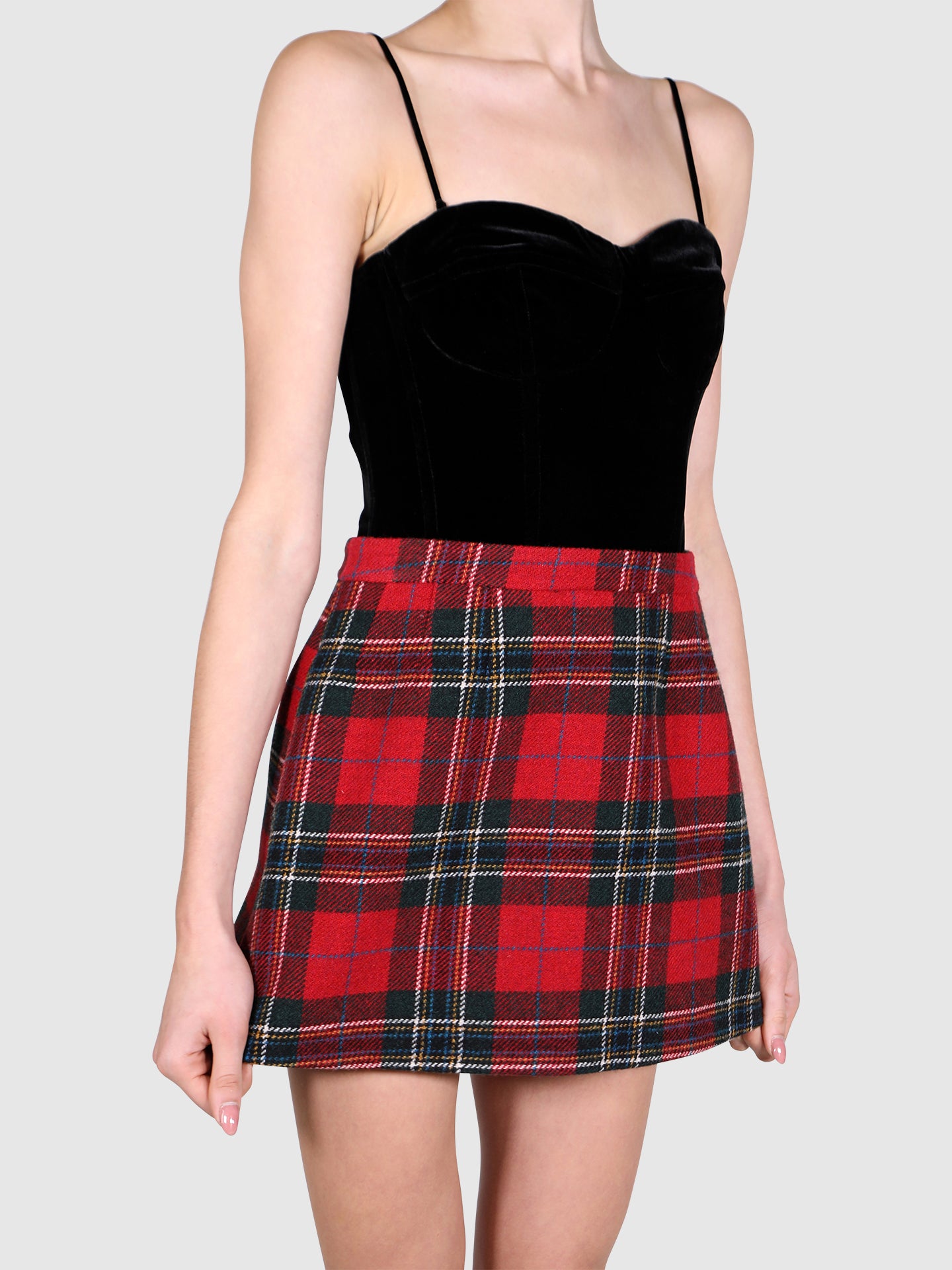 Red Valentino Plaid Mini Skirt