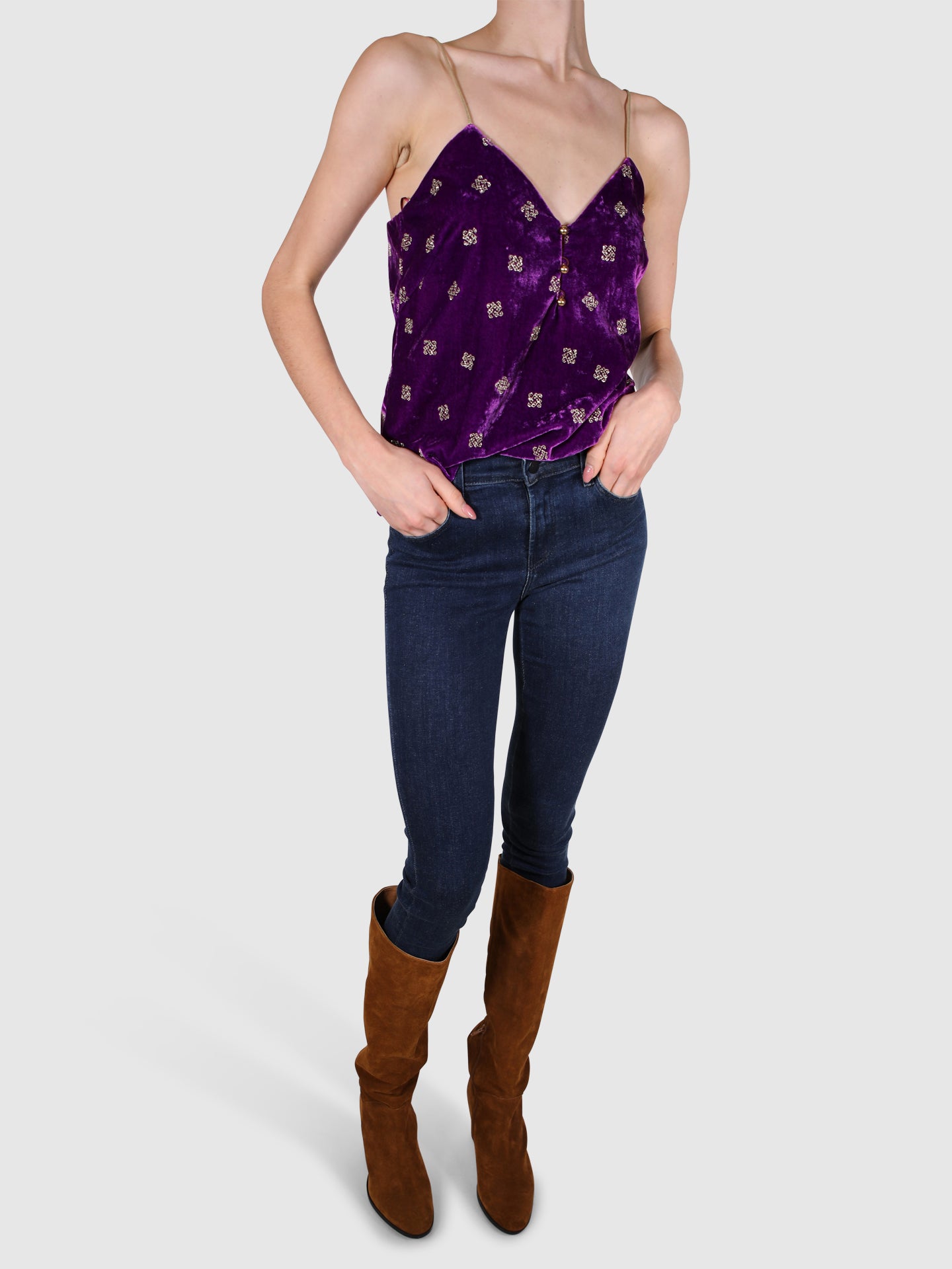 Pinko Purple Velour Top