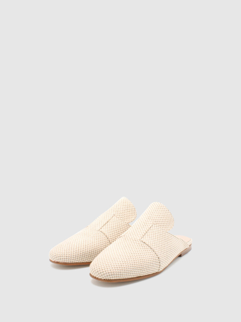 JJ Heitor Round Toe Mules Bambu Beige