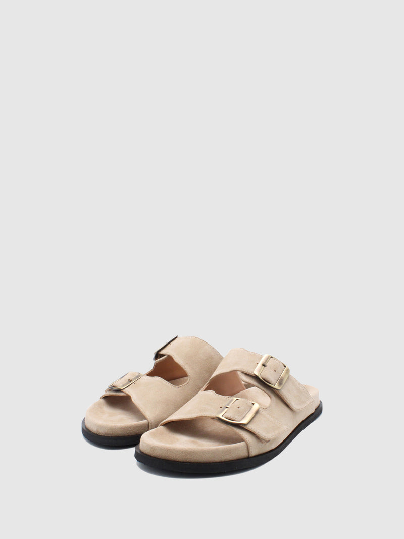 JJ Heitor Buckle Mules Impact Beige