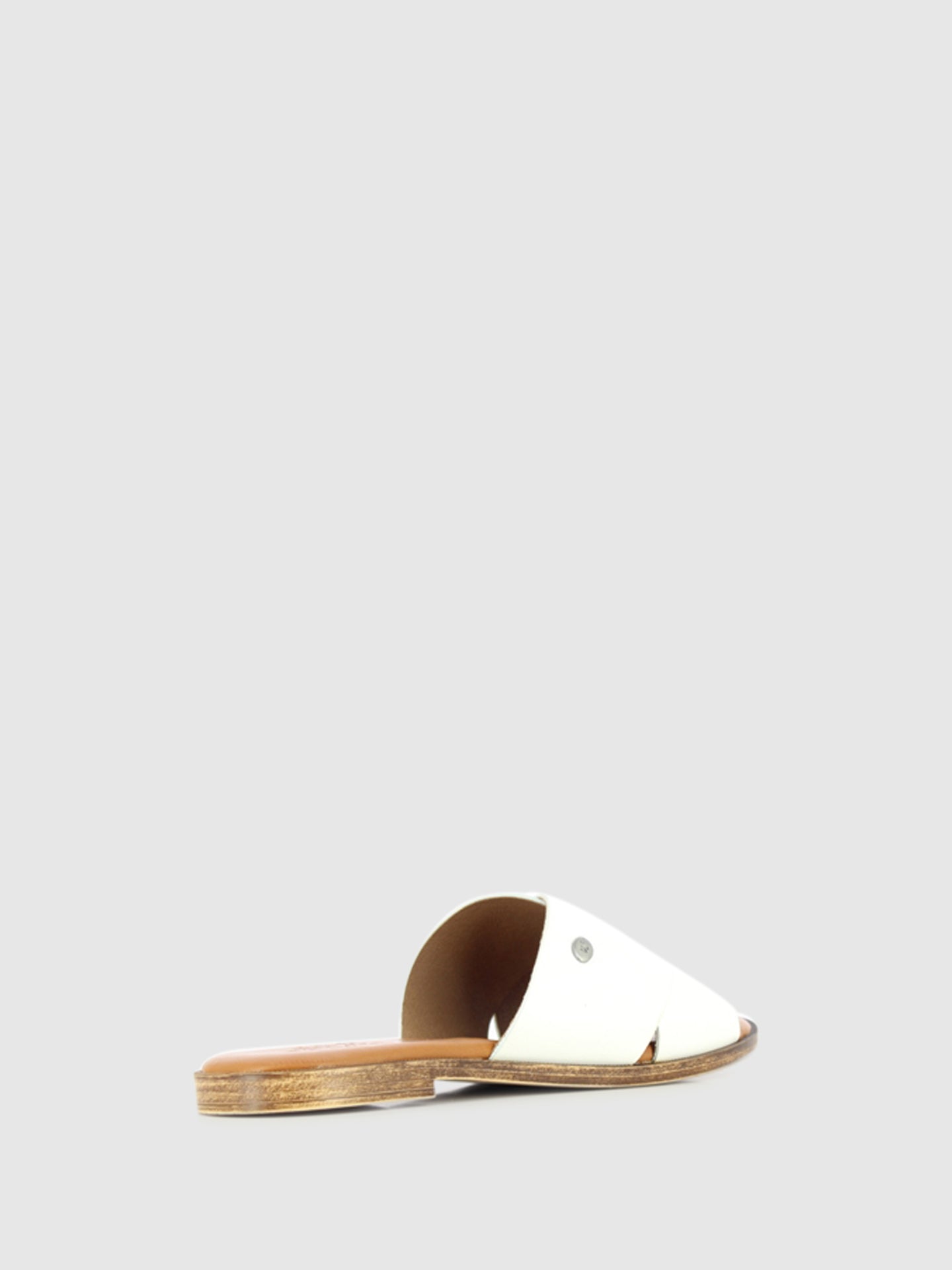 DRAKART White Leather Slip-on Sandals