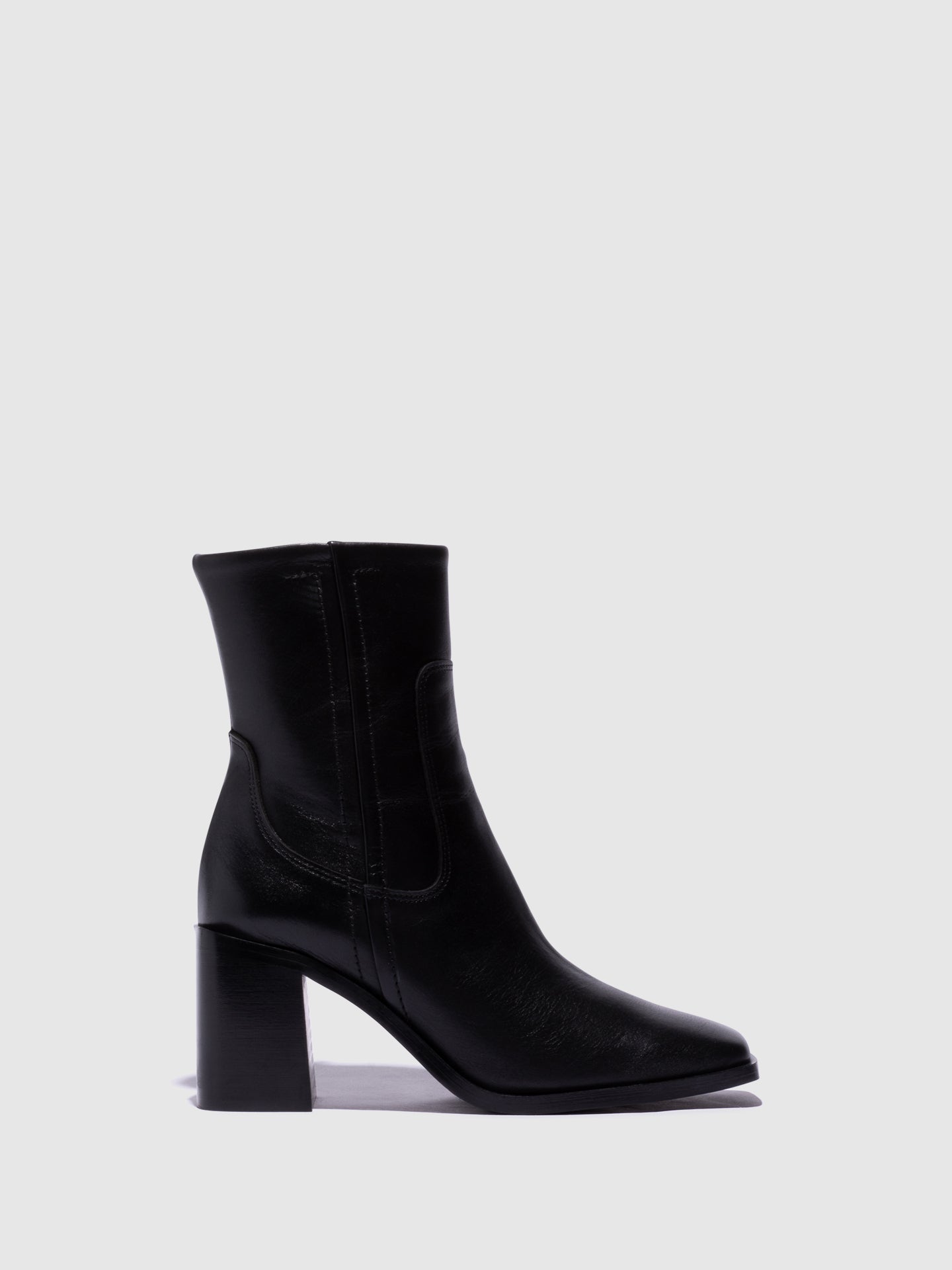 Foreva Black Zip Up Ankle Boots