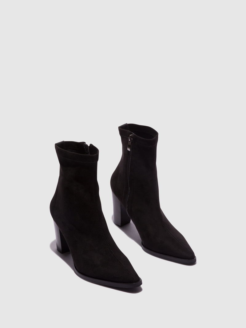 Foreva Black Zip Up Ankle Boots