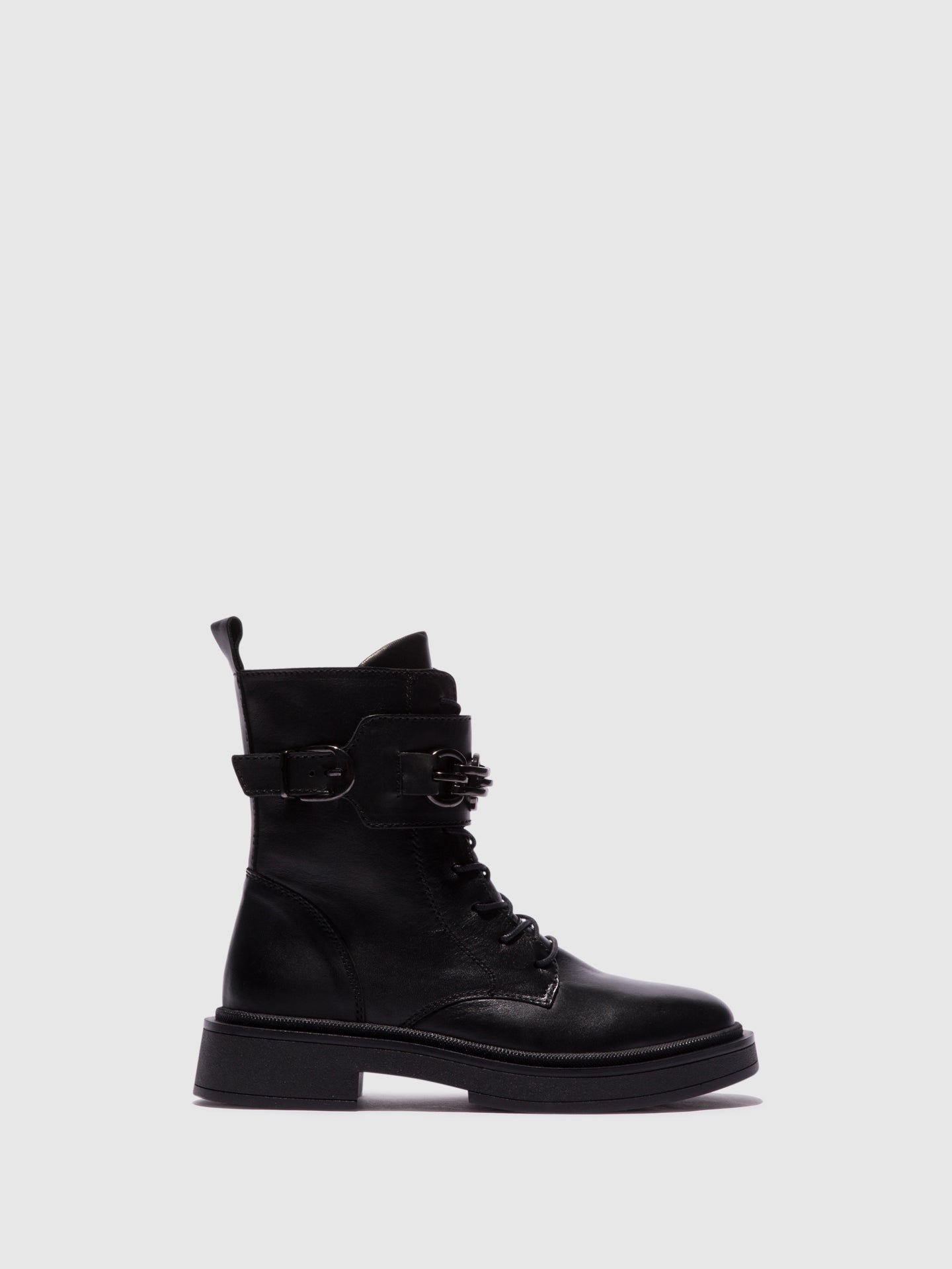 Foreva Black Zip Up Ankle Boots