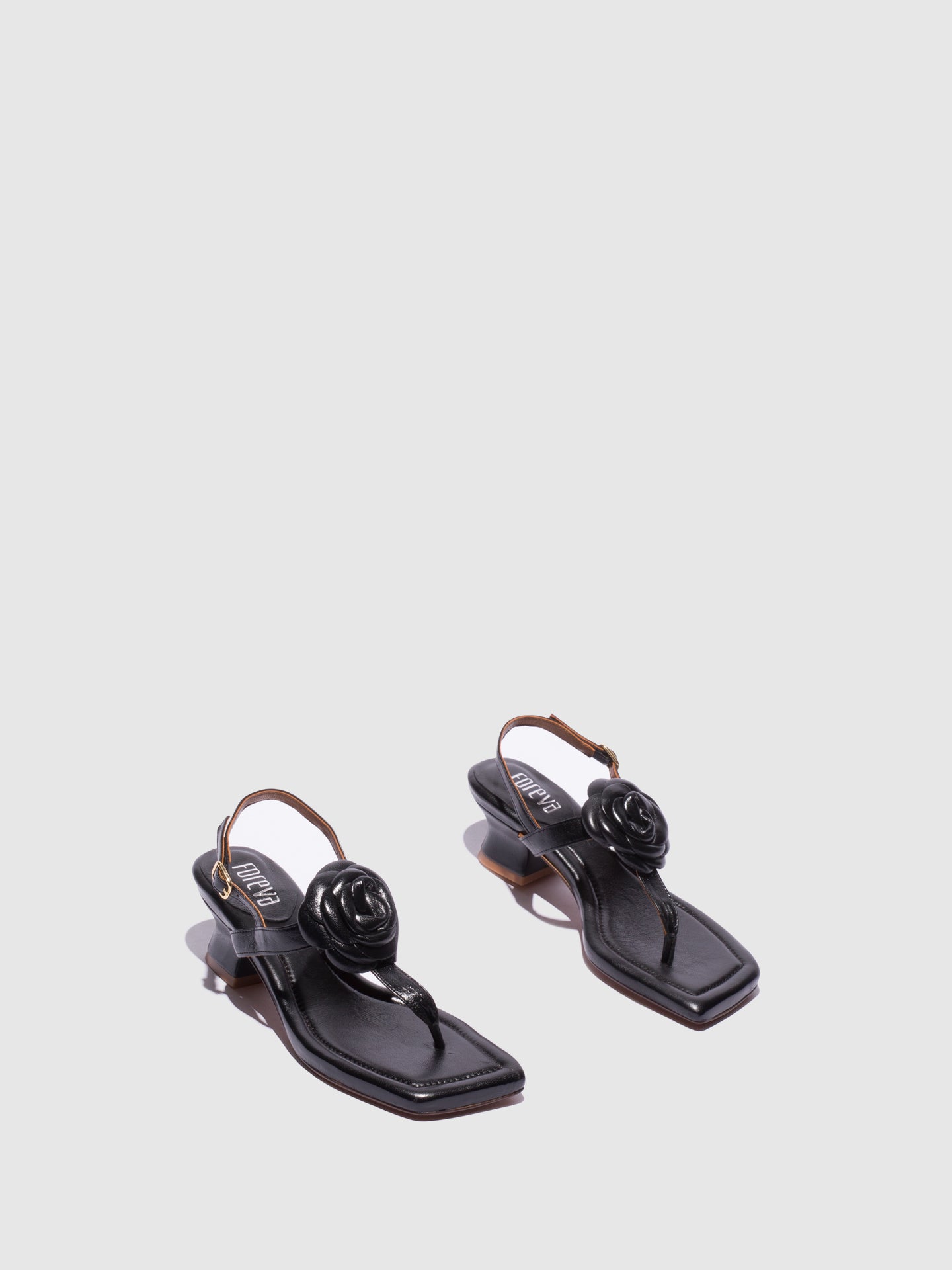 Foreva Black Ankle Strap Sandals