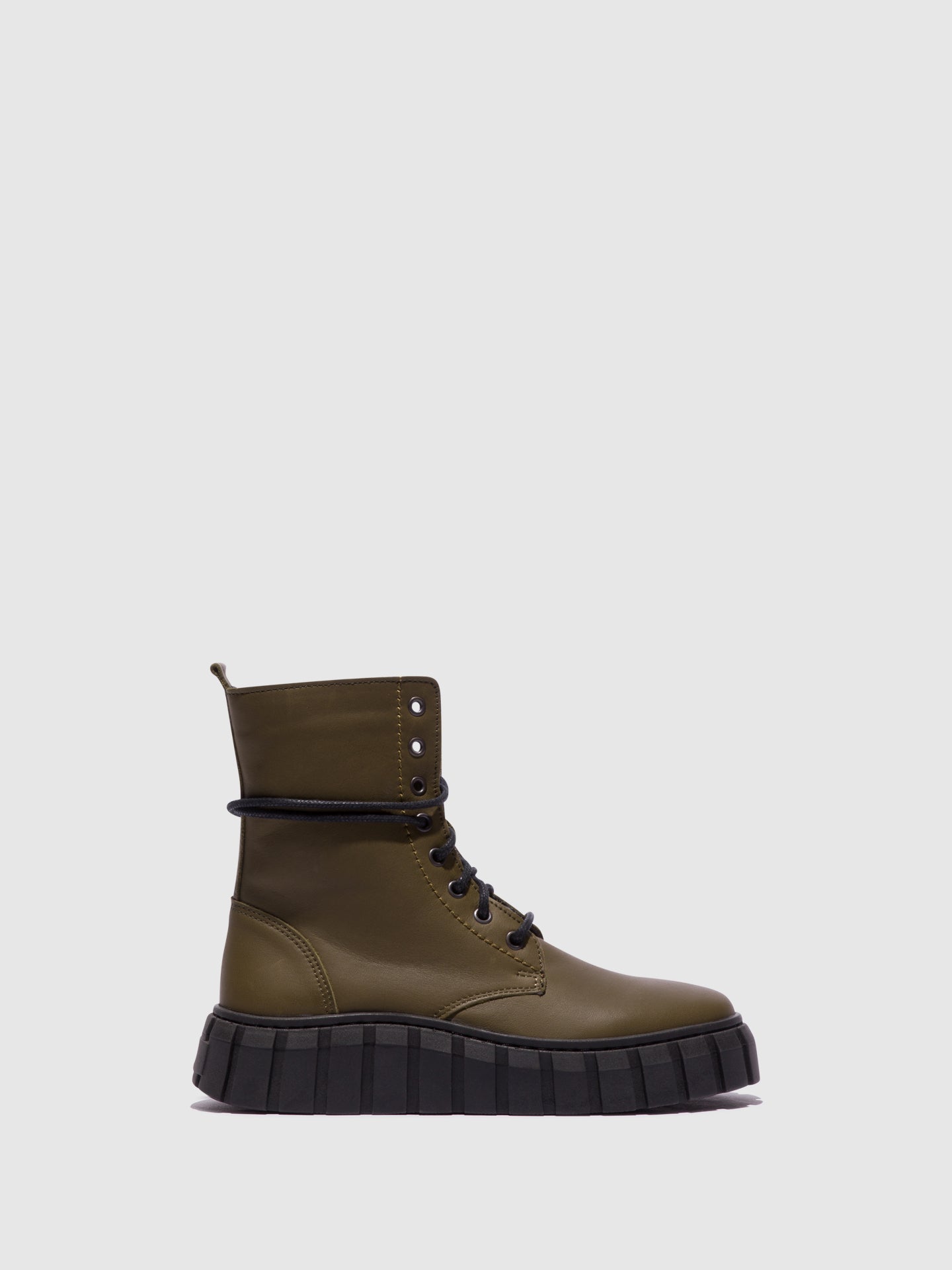 Fungi Khaki Lace-up Boots