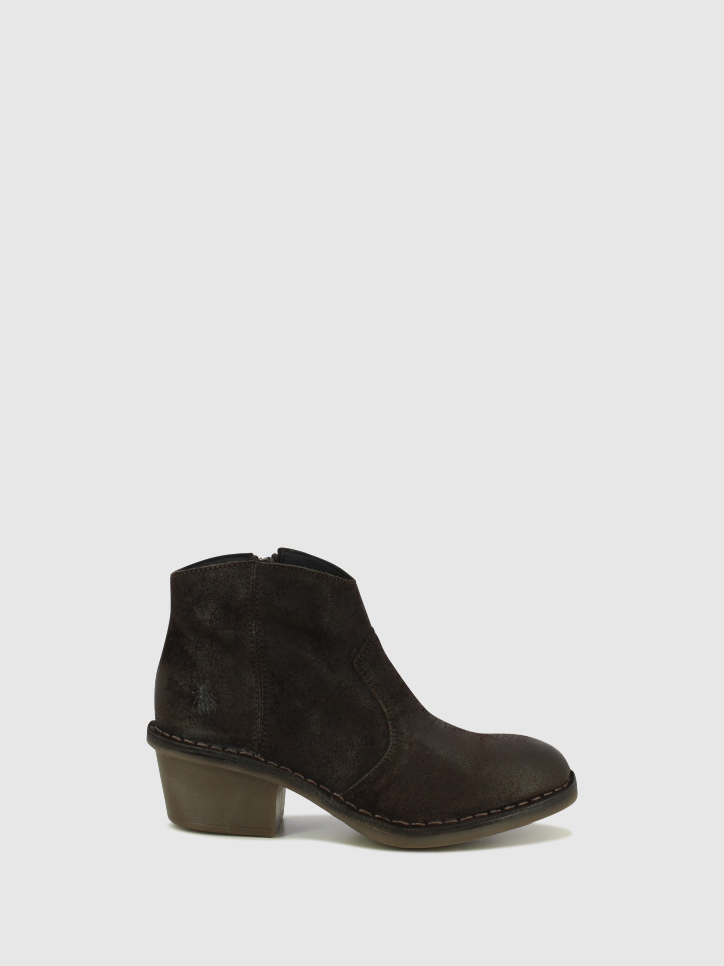 Fly London Dark Brown Zip Up Ankle Boots