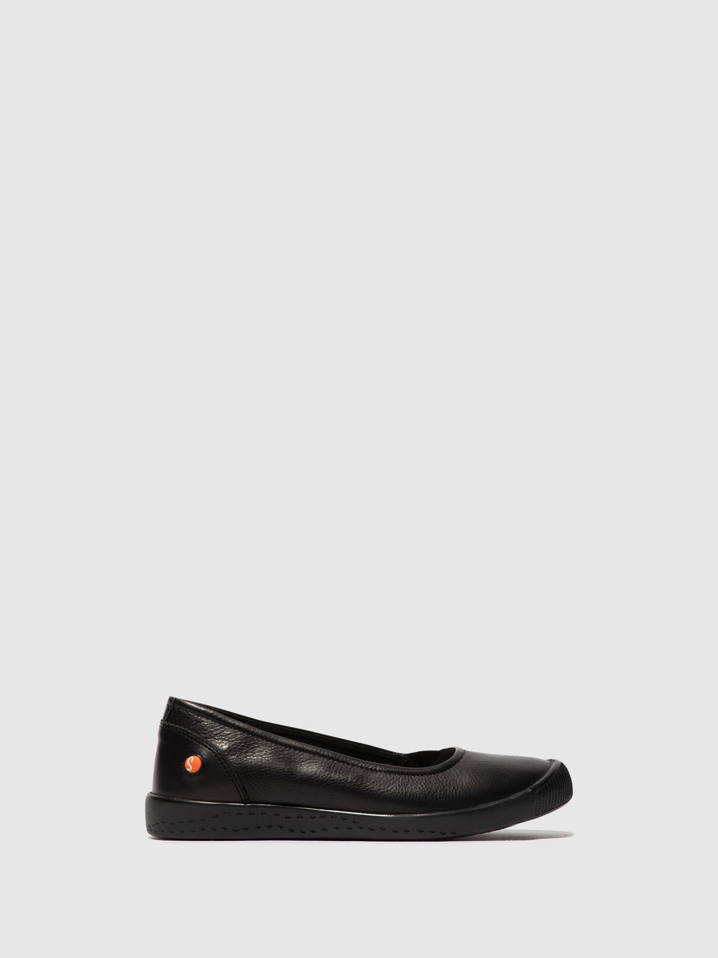 Softinos Black Elasticated Ballerinas