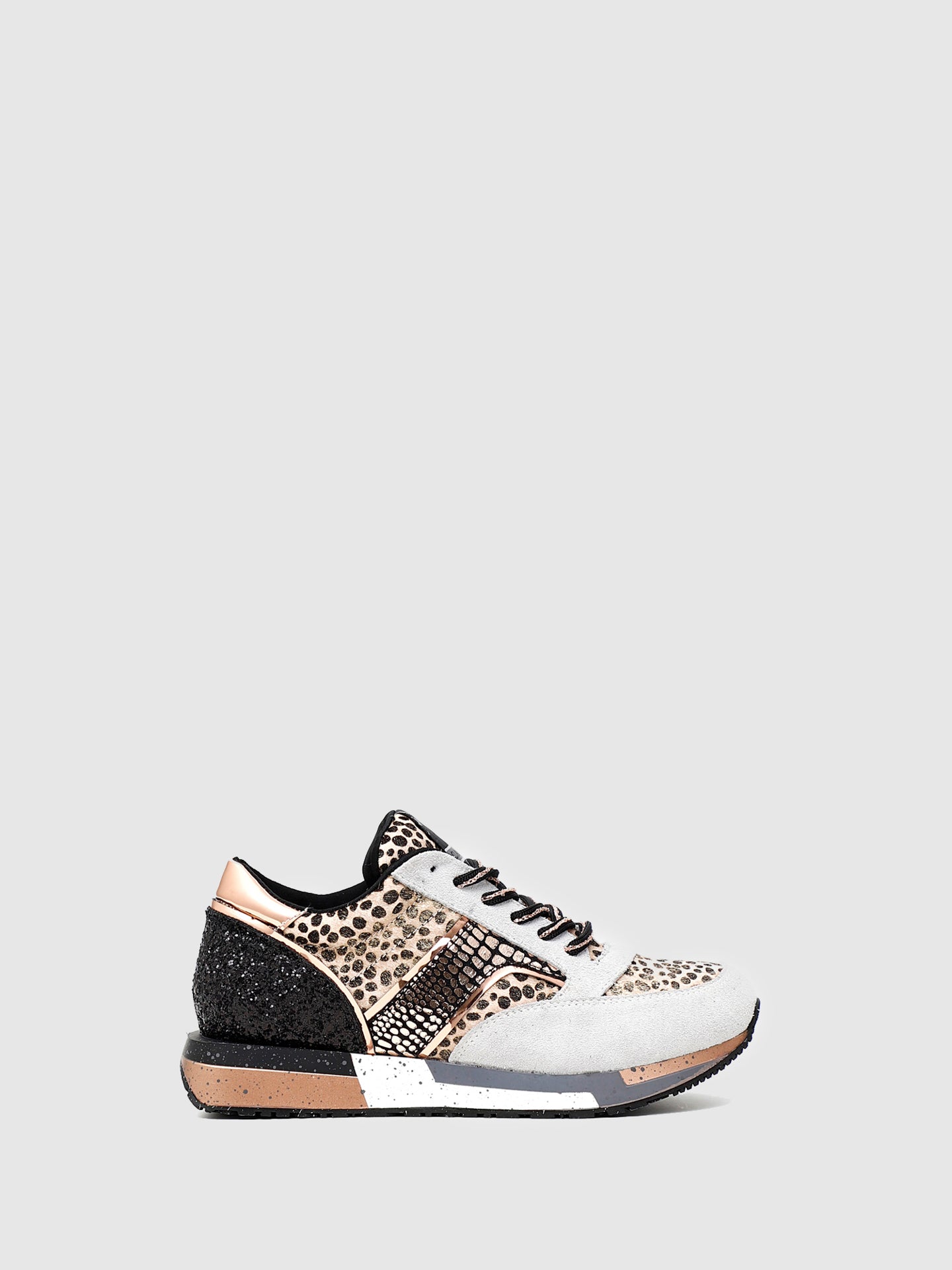 Cafè Noir Beige Lace-up Trainers