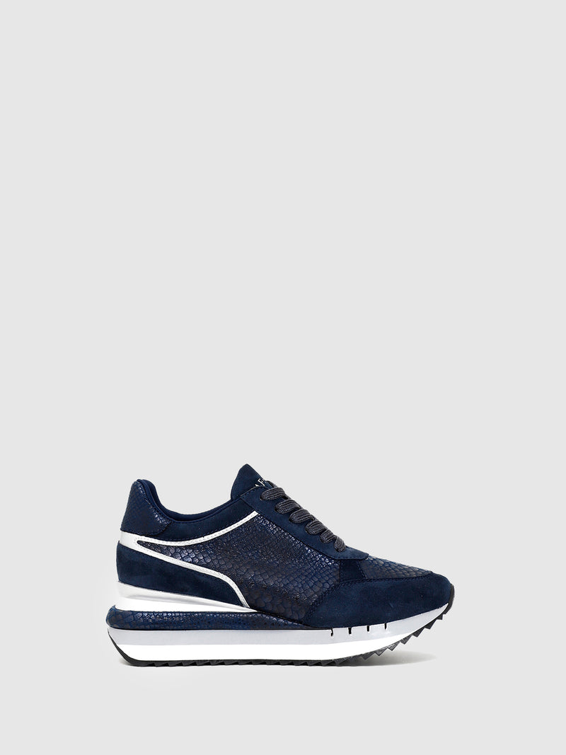 Cafè Noir Blue Lace-up Trainers