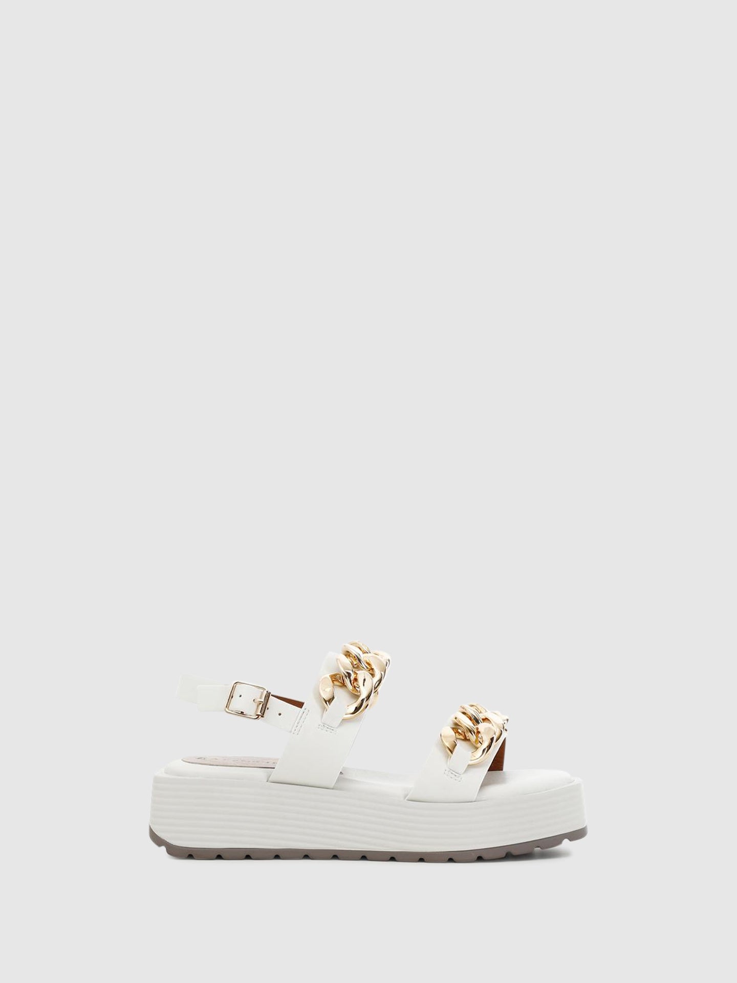 Cafè Noir White Wedge Sandals