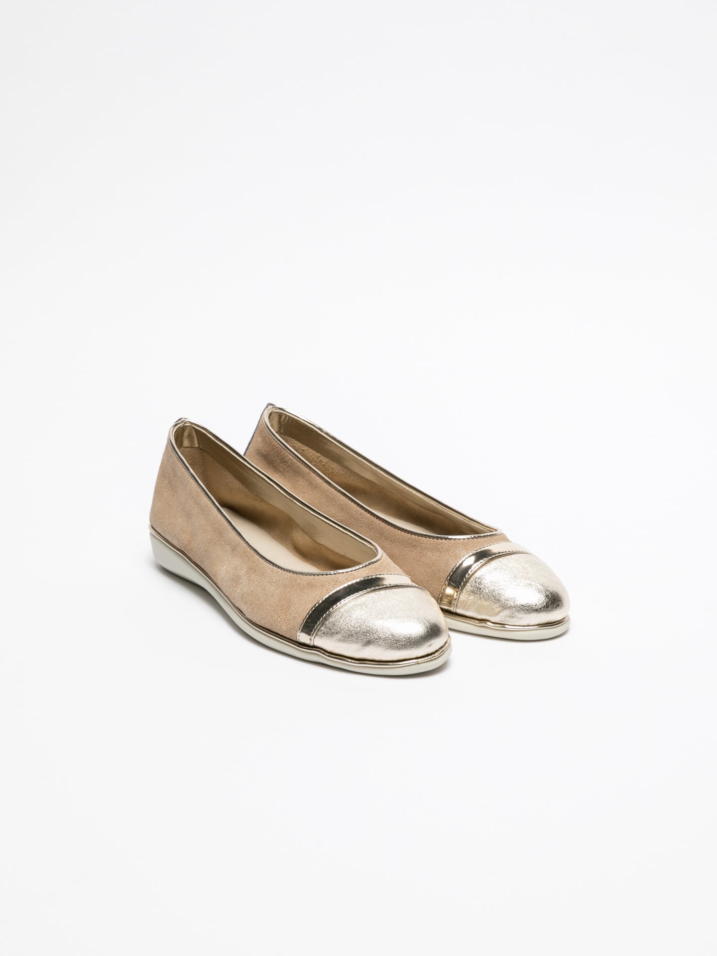 The Flexx Beige Round Toe Ballerinas