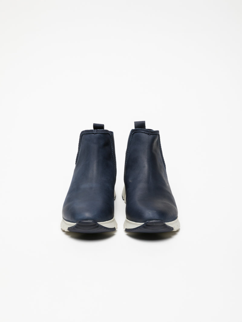 Fly London Navy Elasticated Ankle Boots