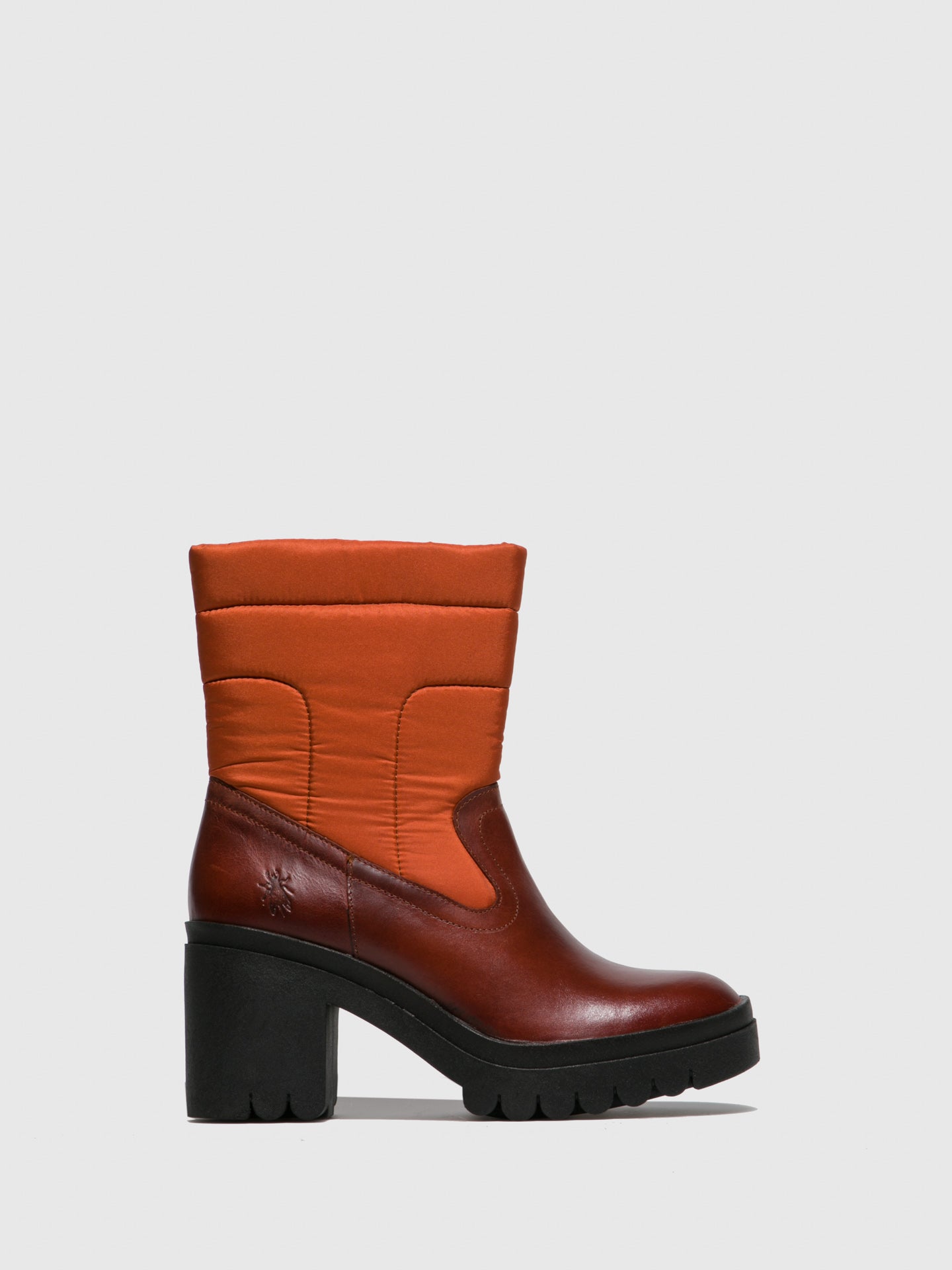 Fly London Zip Up Ankle Boots TYKE661FLY RUG/NYLON BRICK/ORANGE