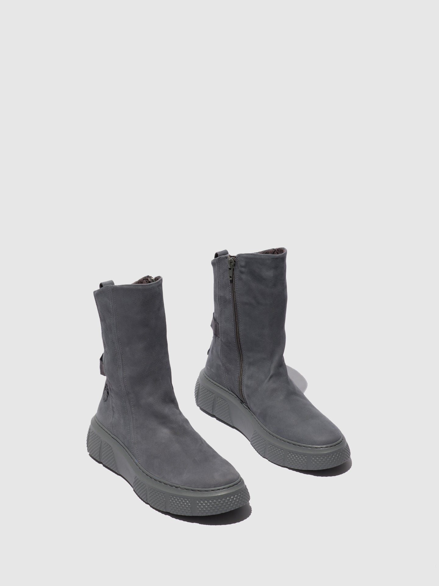 Fly London Zip Up Boots ESEN485FLY SORANO BLUE GREY