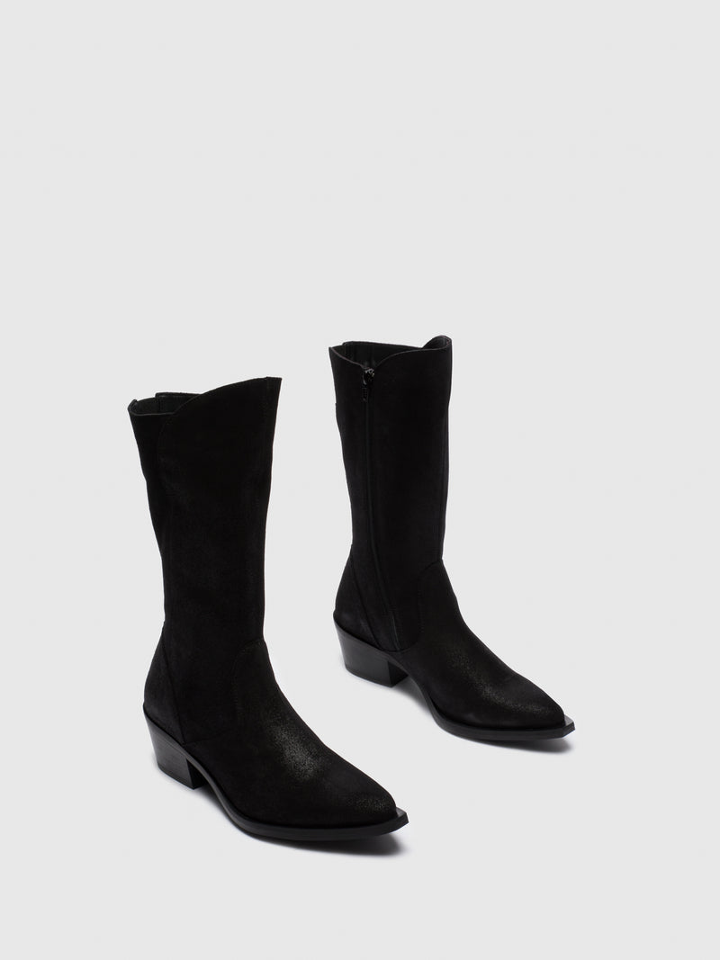 Fly London Black Zip Up Boots