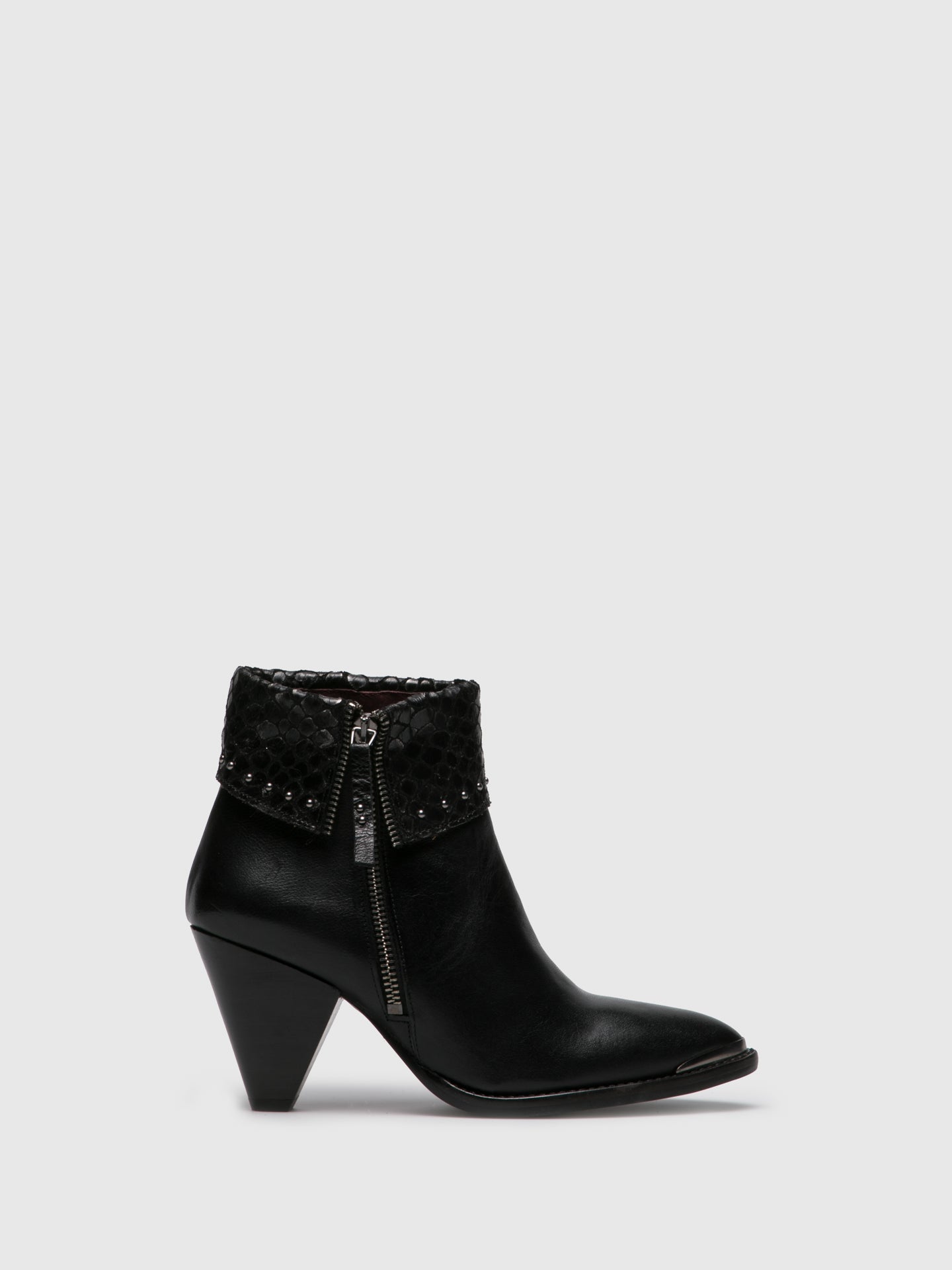 Foreva Black Zip Up Ankle Boots