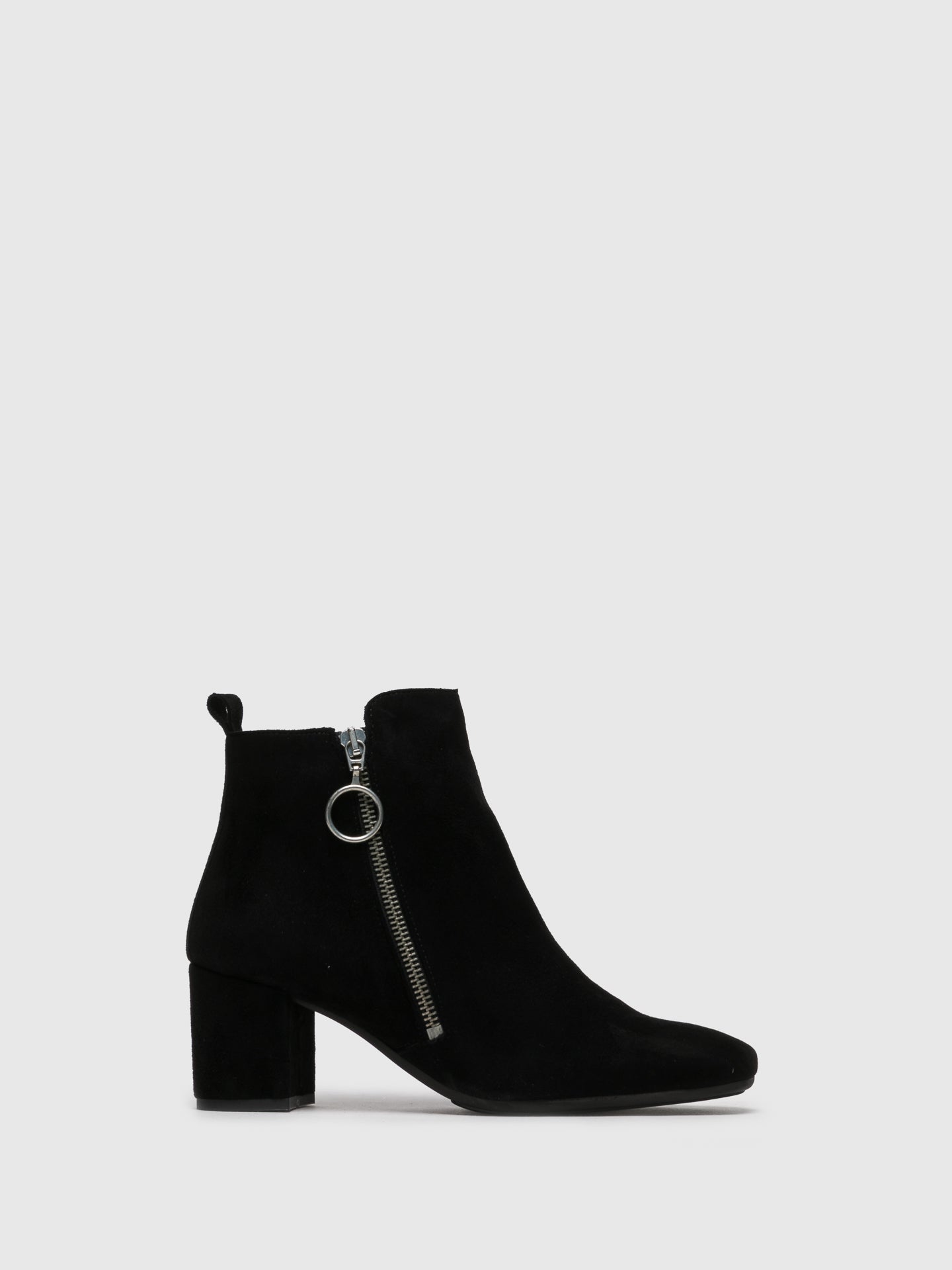 Foreva Black Zip Up Ankle Boots