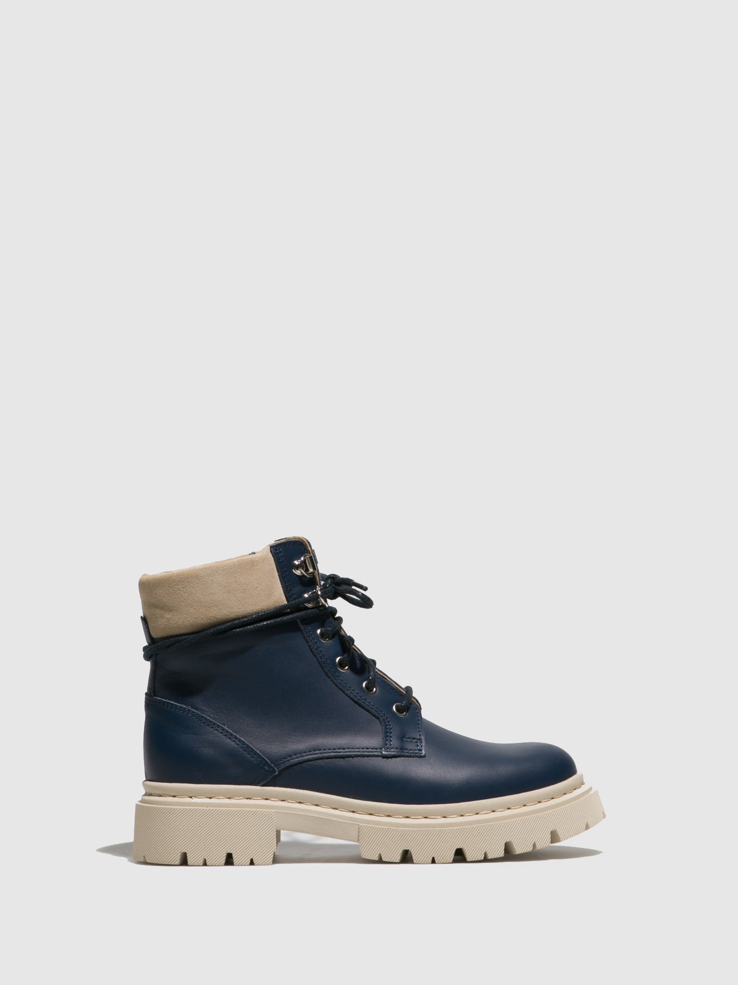 Fungi Navy Lace-up Ankle Boots