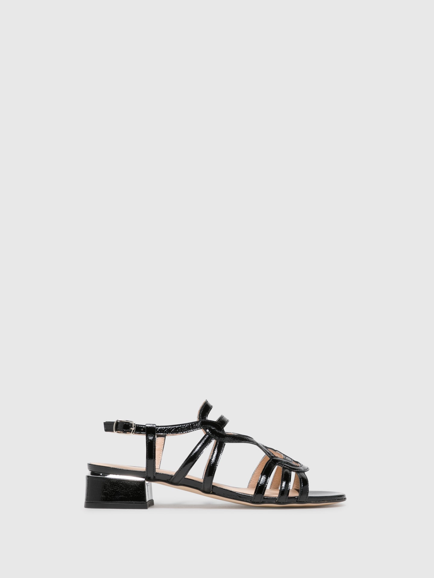 Sofia Costa Black Buckle Sandals