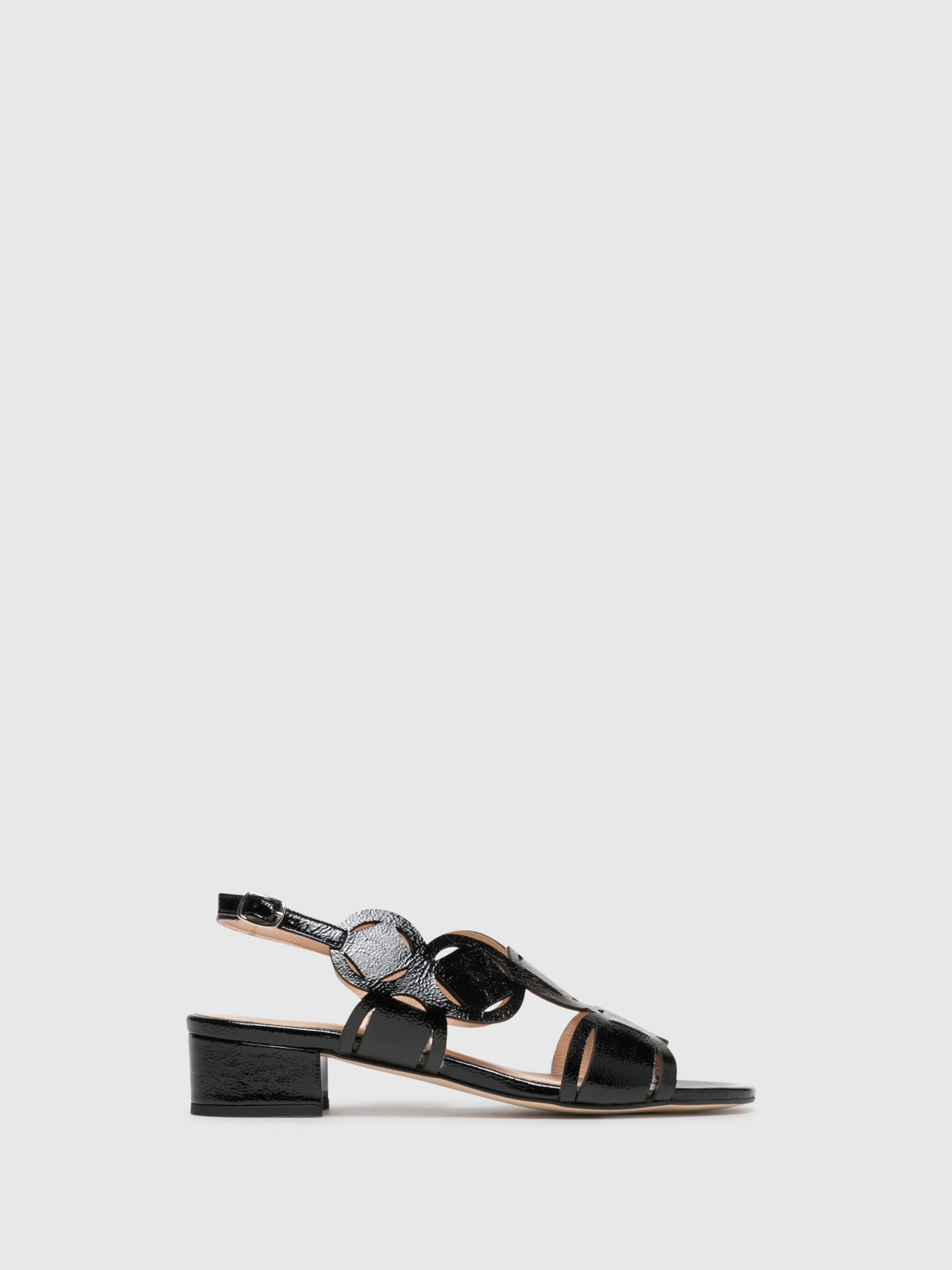 Sofia Costa Black Buckle Sandals