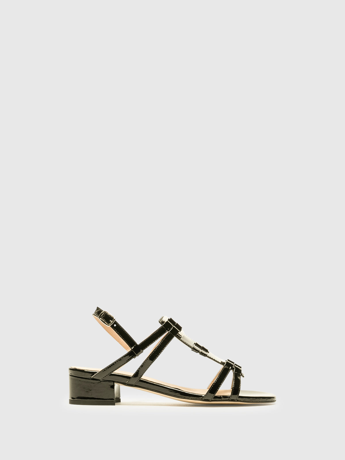 Sofia Costa Black Sling-Back Sandals