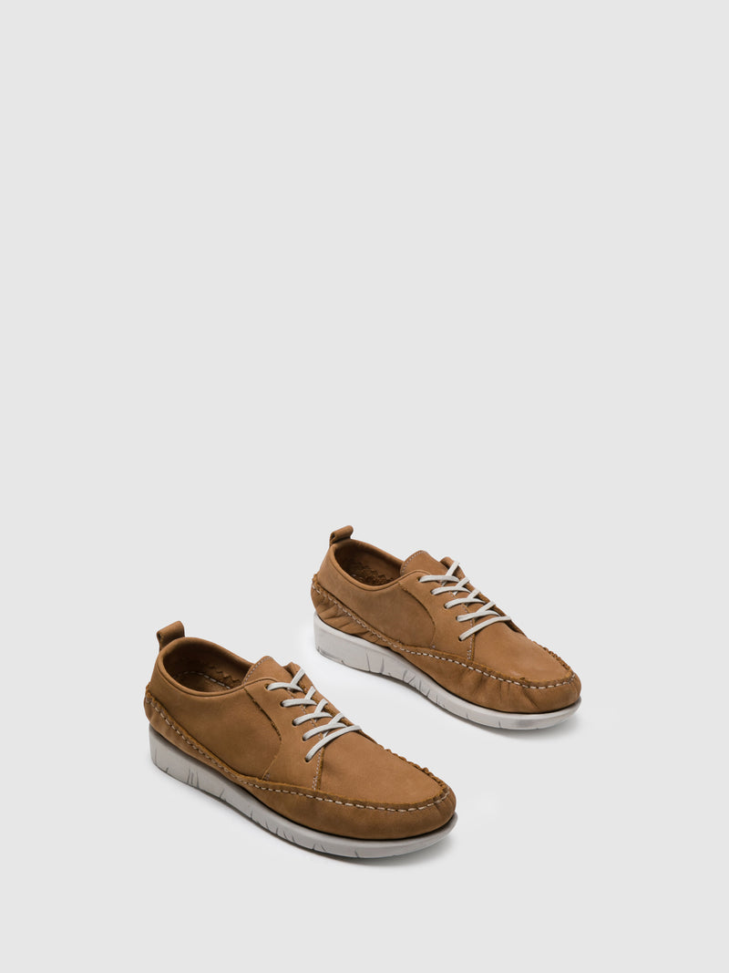 Softinos Brown Lace-up Trainers