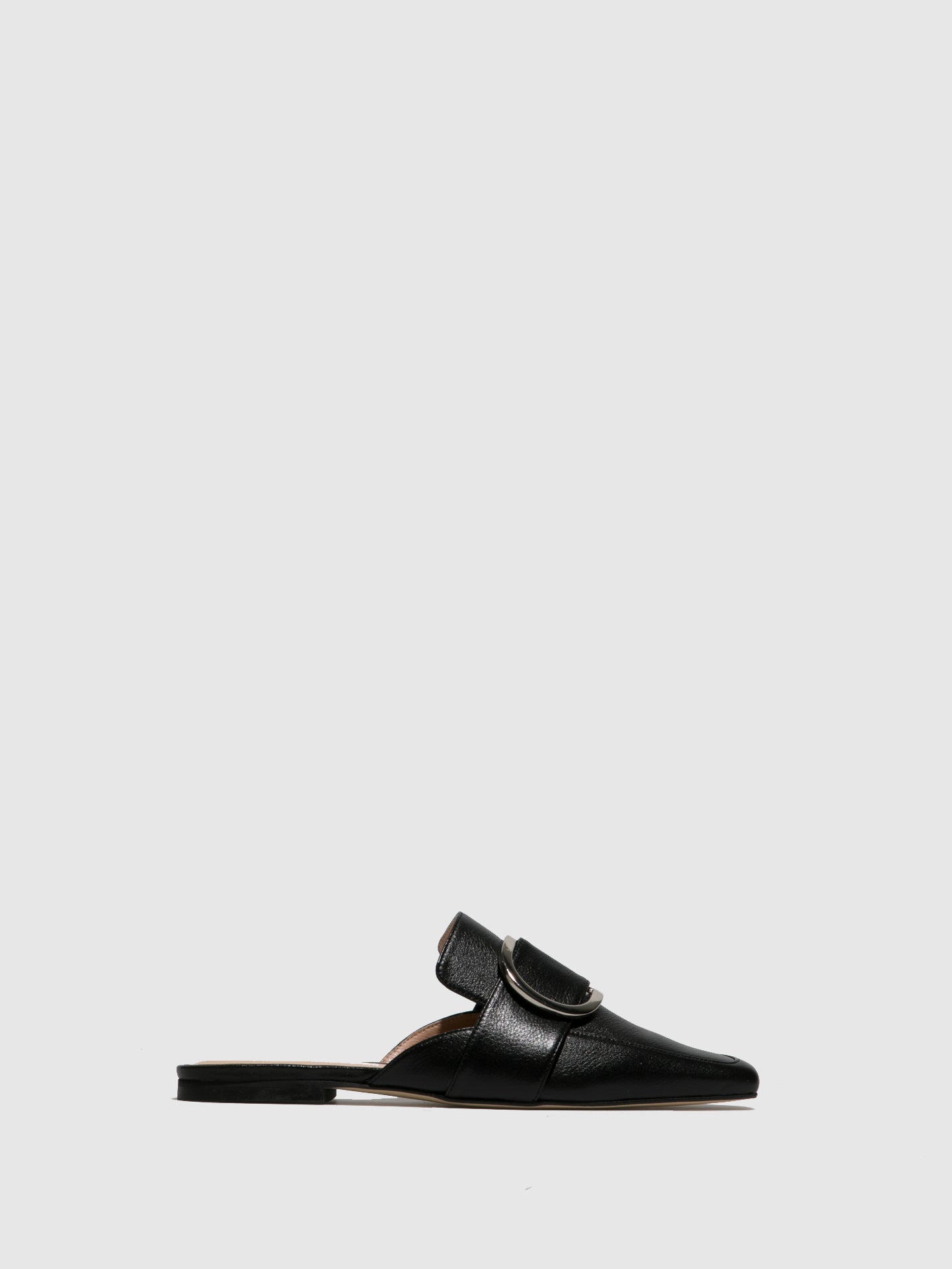 Sofia Costa Black Flat Mules