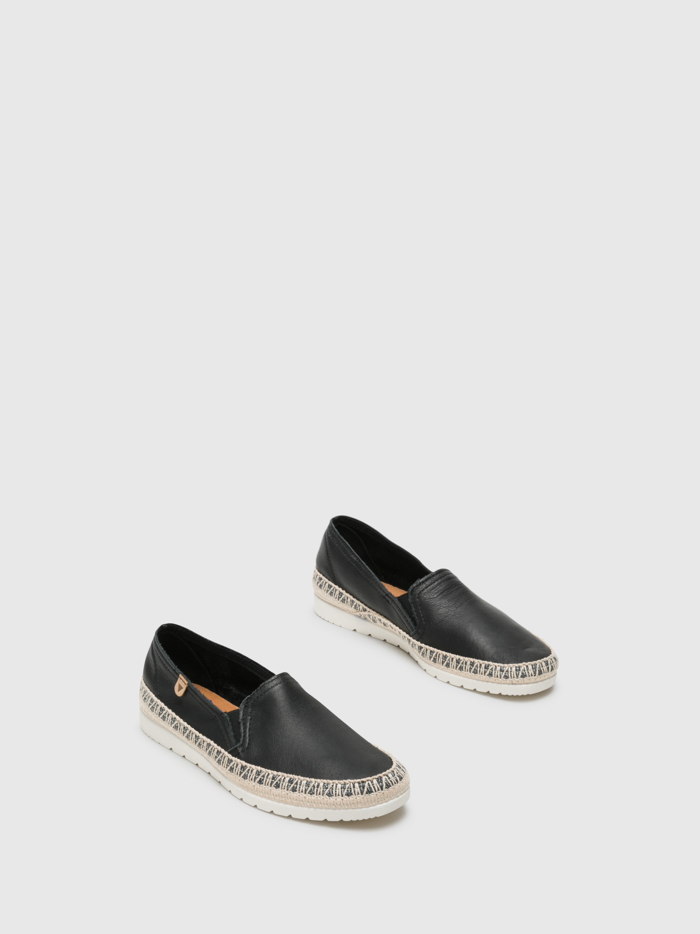 Verbenas Black Elasticated Espadrilles